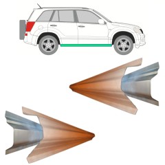 Reparaturblech innen + außen Schweller für Suzuki Grand Vitara 2005-2014 / Links+Rechts / Satz 11491