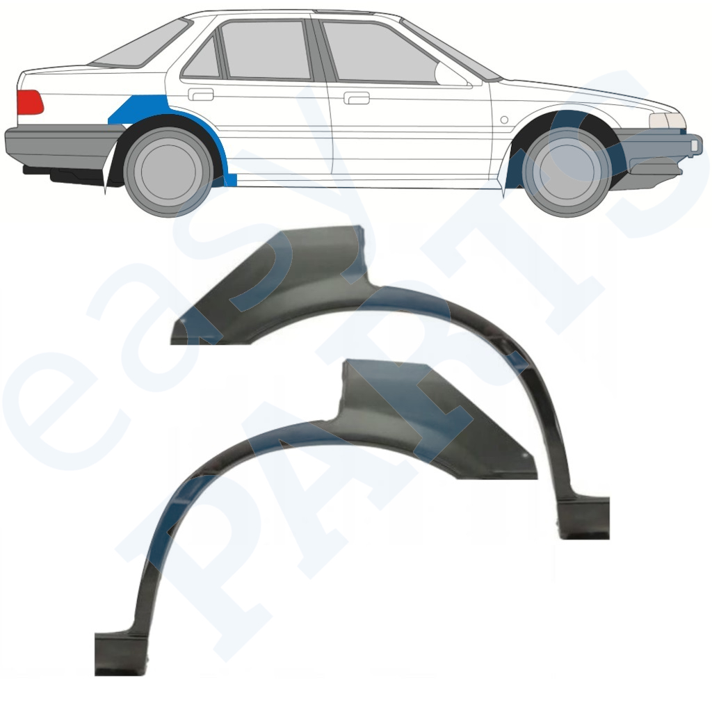 Reparaturblech Paar Radhaus Mazda Ersatzteil Mazda MX-5 NA 1989-98 Hinten Kotflügel Paar Reparaturblech Radlauf L R Qualität Mazda MX-5 Reparaturblech