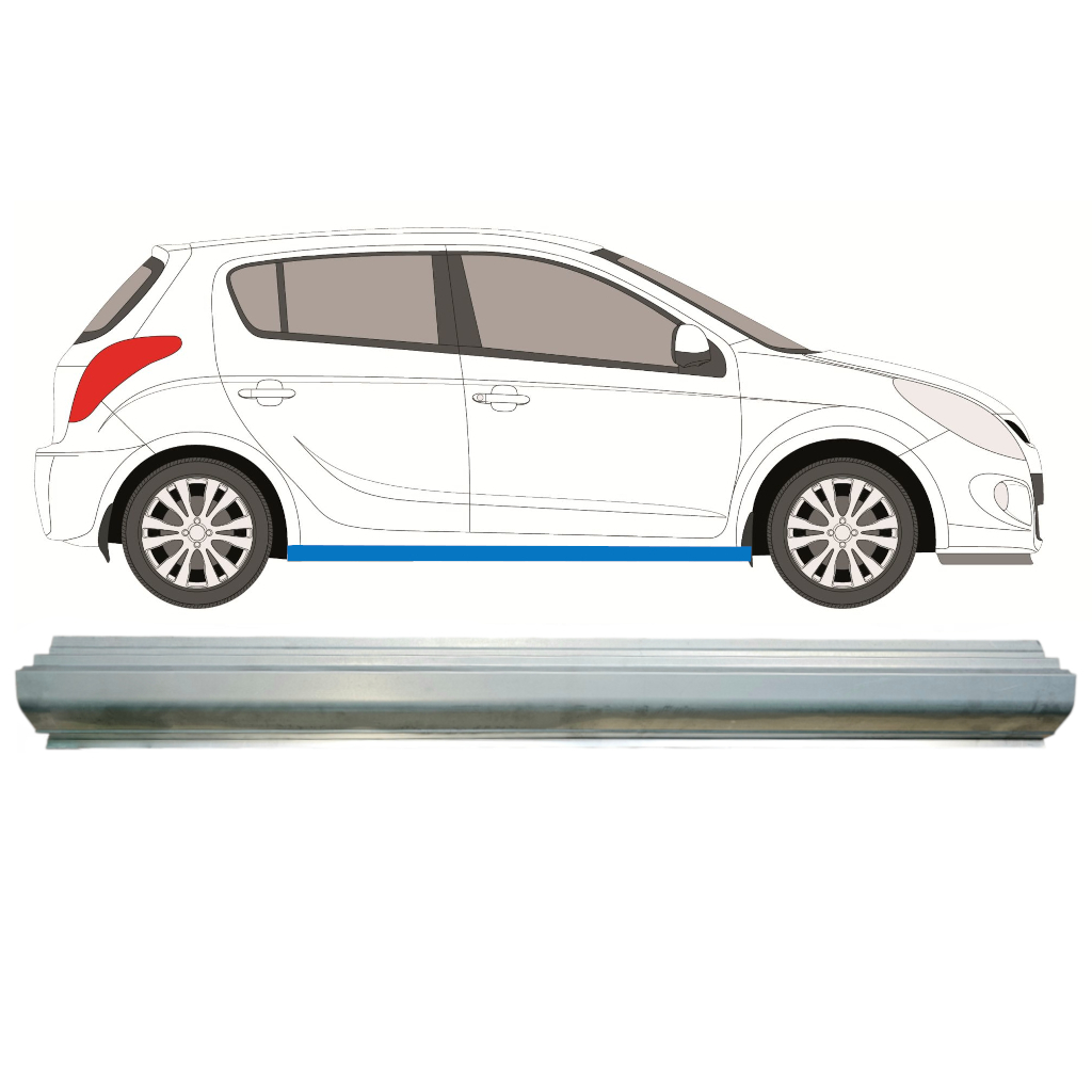 HYUNDAI i20 2008-2014 SCHWELLER REPARATURBLECH / RECHTS = LINKS