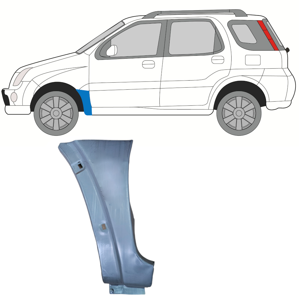 SUZUKI IGNIS 2000-2008 VORNE KOTFLÜGEL REPARATURBLECH / LINKS