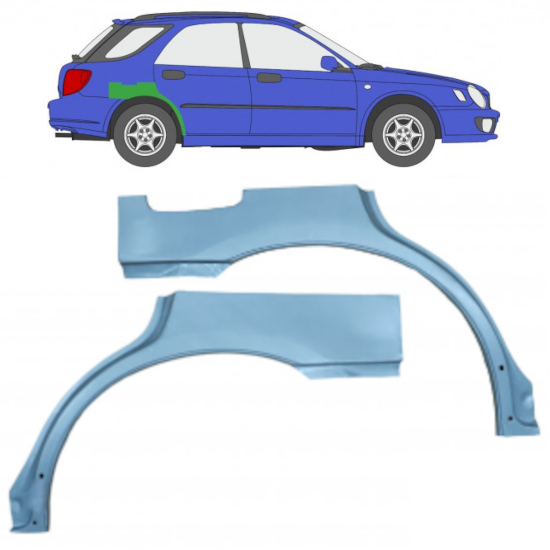 SUBARU IMPREZA GG 2000-2007 RADLAUF REPARATURBLECH / SATZ