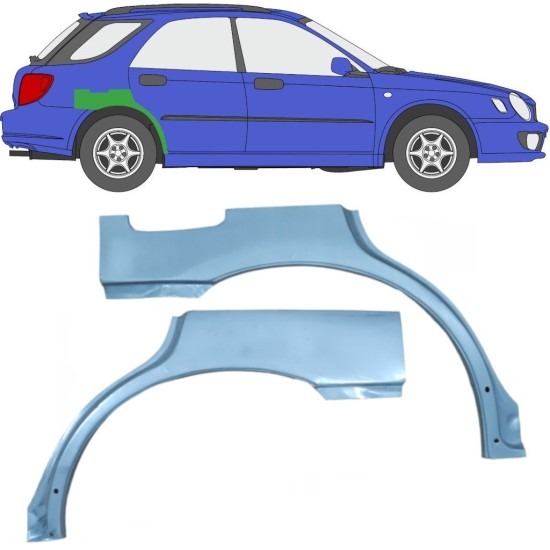 Reparaturblech Kotflügel hinten für Subaru Impreza GD GG 2000-2007 / Links+Rechts / Satz 10463