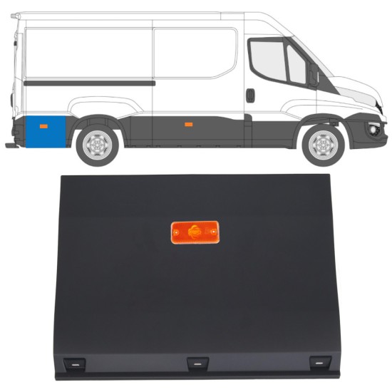 Seitenleiste hintere hinter dem Rad mit Lampe für Iveco Daily 2014-2019 / Links = Rechts (symmetrisch) / Satz 16763