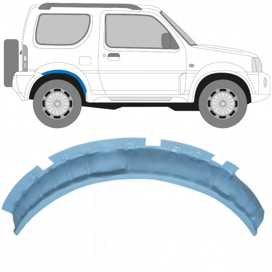 SUZUKI JIMNY 1998-2018 HINTEN RADLAUFVERBREITUNG HALTER REPARATURBLECH / RECHTS