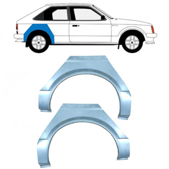 OPEL KADETT D 1979-1984 3 TÜR RADLAUF REPARATURBLECH / SATZ