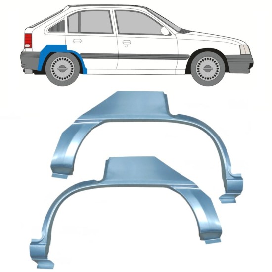 Reparaturblech Kotflügel hinten für Opel Kadett E Astra 1984-1993 / Links+Rechts / Satz 16155