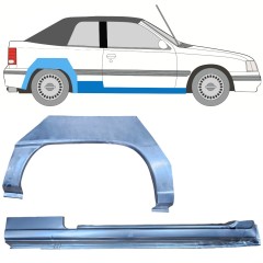 Reparaturblech Schweller + Kotflügel hinten für Opel Kadett E Astra 1984-1993 / Rechts / CABRIO / Satz 12583