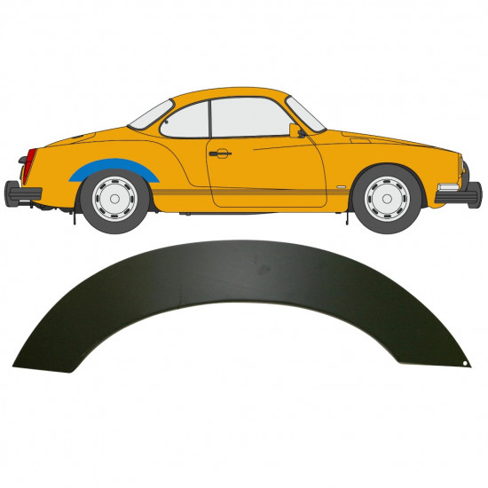 VW Karman Ghia 1955-1974 Radlauf reparaturblech / Rechts