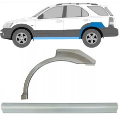Reparaturblech Schweller + Kotflügel hinten für Kia Sorento 2002-2009 / Links / Satz 10080