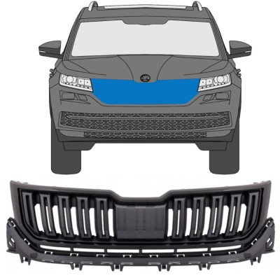 Schwarzer Kühlergrill für Skoda Kodiaq 2016-2023 / Satz 7547