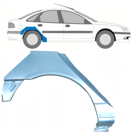 RENAULT LAGUNA 1994-2001 RADLAUF REPARATURBLECH / RECHTS