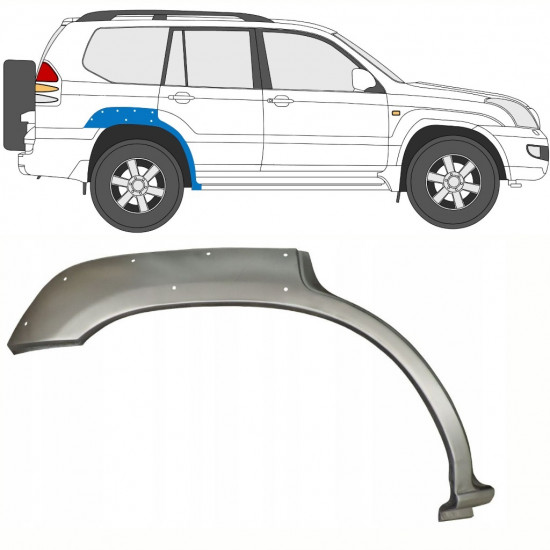 TOYOTA LAND CRUISER 2003-2010 5 TÜR HINTEN RADLAUF REPARATURBLECH / MIT LOCH / RECHTS