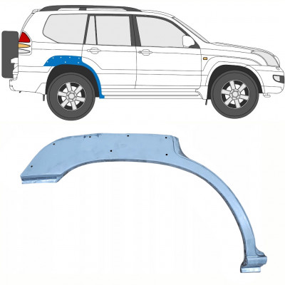 TOYOTA LAND CRUISER 2003-2010 5 TÜR HINTEN RADLAUF REPARATURBLECH / MIT LOCH / RECHTS