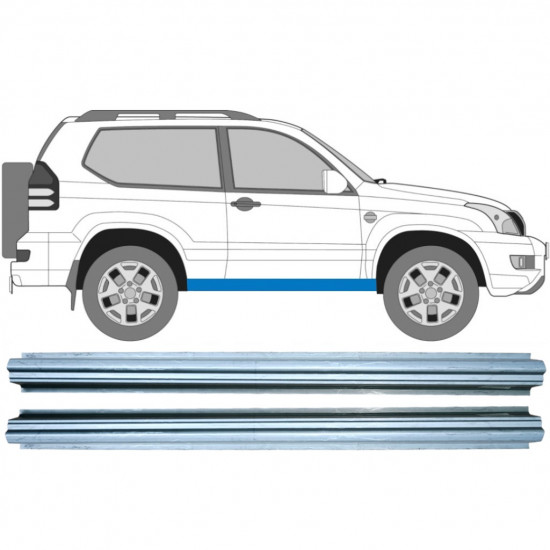 TOYOTA LAND CRUISER 2003-2010 3 TÜR SCHWELLER REPARATURBLECH / RECHTS = LINKS / SATZ