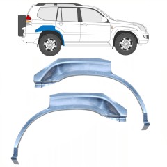 Reparaturblech Kotflügel hinten für Toyota Land Cruiser J120 2003-2010 / Links+Rechts / Satz 9959