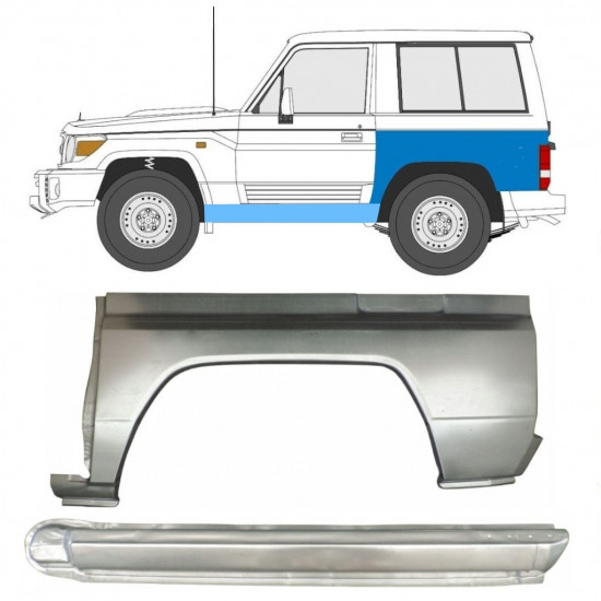 TOYOTA LAND CRUISER 1984-1993 RADLAUF REPARATURBLECH + SCHWELLER REPARATURBLECH / SATZ / LINKS