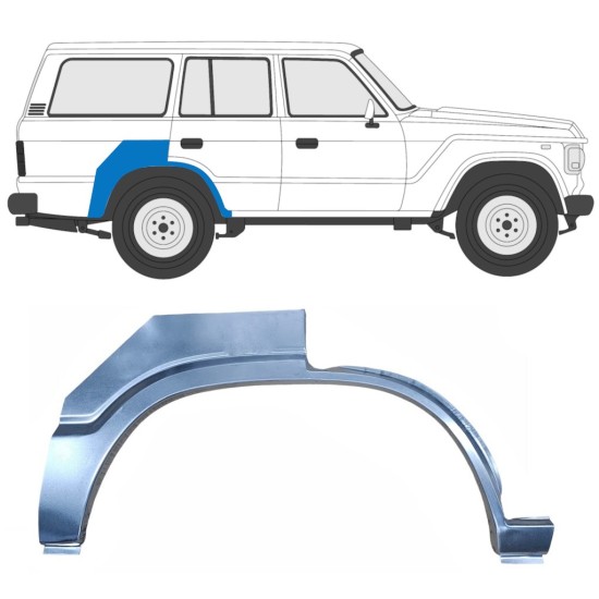 Reparaturblech Kotflügel hinten für Toyota Land Cruiser J60 1980-1990 / Rechts 7060
