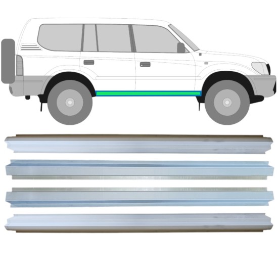Reparaturblech innen + außen Schweller für Toyota Land Cruiser J90 1996-2002 / Links+Rechts / Satz 14854