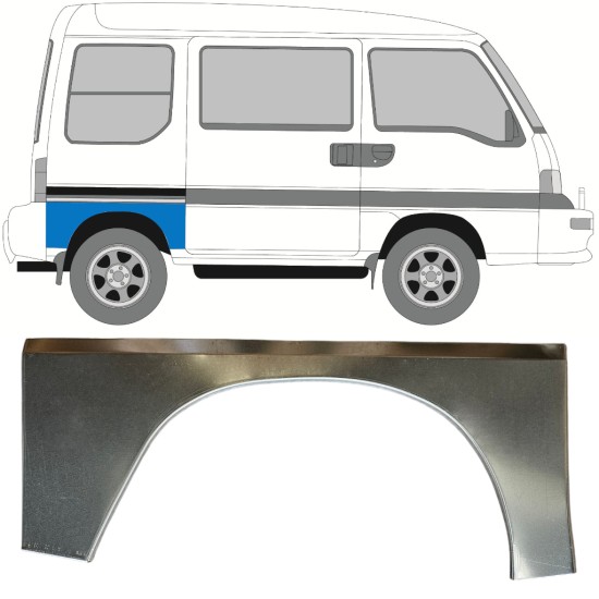 Reparaturblech Kotflügel hinten für Subaru Libero 1983-1998 / Rechts 15049