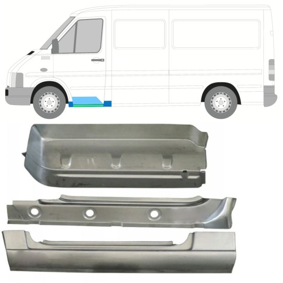 Reparaturblech Innen-Schweller + Kotflügel + vorderer Tritt für Volkswagen LT 1996-2005 / Links 16572