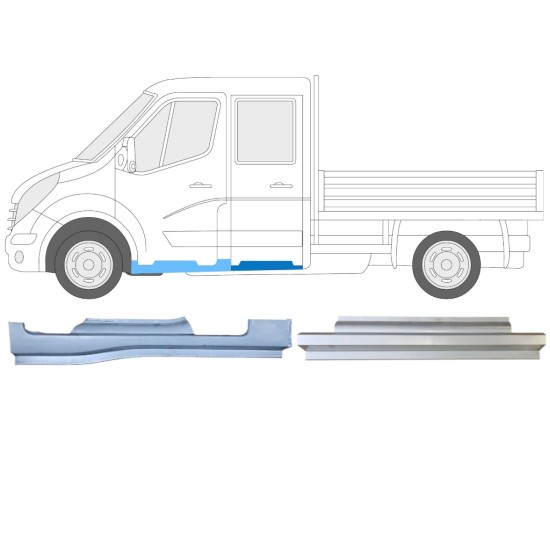 Reparaturblech-Set für Renault Master 2010- / Links / Doppelkabine / 14912