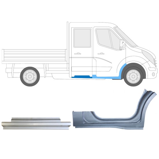 Reparaturblech-Set für Renault Master 2010- / Rechts / Doppelkabine / 14913