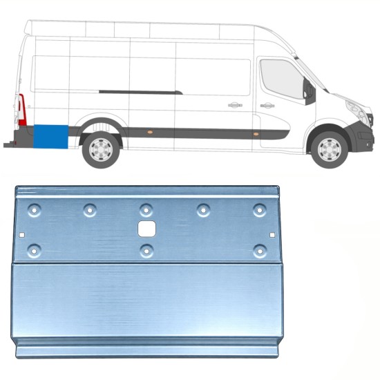 Reparaturblech hinterer Kotflügel hinteres Teil für Opel Movano 2010-2021 / Links = Rechts (symmetrisch) 17300