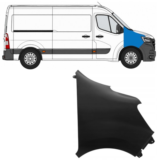 Vorne Kotflügel für Renault Master 2019-2024 / Rechts 17253