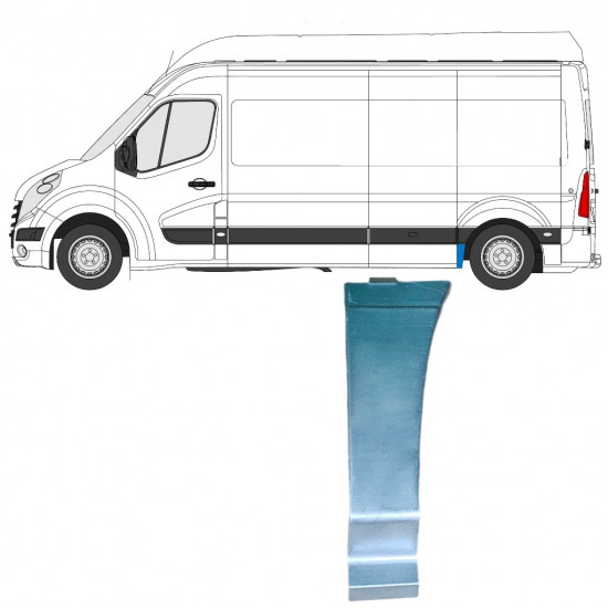 Reparaturblech vorderes Teil Kotflügel hinten für Renault Master 2010- / Links 12847
