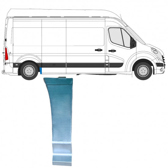 Reparaturblech vorderes Teil Kotflügel hinten für Renault Master 2010- / Rechts 12846