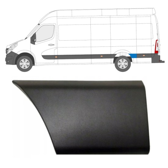 Seitenleiste hinterer Kotflügel hinter dem Rad für Renault Master 2010- / Links 16659