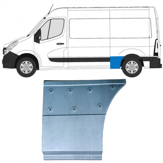 Reparaturblech vorderes Teil Kotflügel hinten für Renault Master 2010- / Links 12845