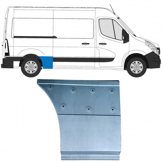 Reparaturblech vorderes Teil Kotflügel hinten für Renault Master 2010- / Rechts 12844