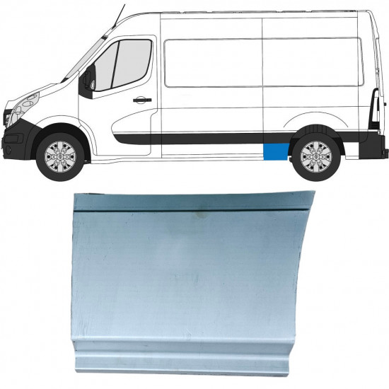 Reparaturblech vorderes unteres Teil Kotflügel hinten für Renault Master 2010- / Links 12843