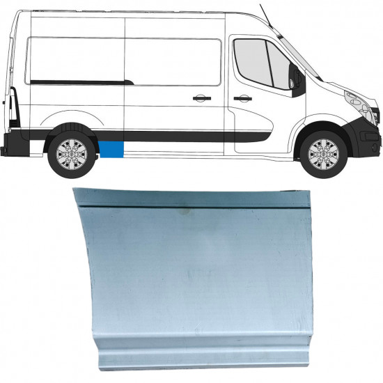 Reparaturblech vorderes unteres Teil Kotflügel hinten für Renault Master 2010- / Rechts 12842