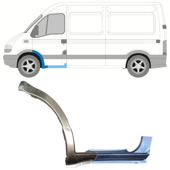 Reparaturblech Schweller + vorderer Kotflügel für Renault Master 1998-2010 / Links / Satz 15367
