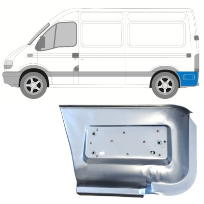 Reparaturblech unterer Teil des hinteren Kotflügels hinter dem Rad für Renault Master 1998-2010 / Links 14878