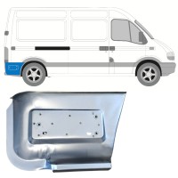 Reparaturblech unterer Teil des hinteren Kotflügels hinter dem Rad für Renault Master 1998-2010 / Rechts 14877