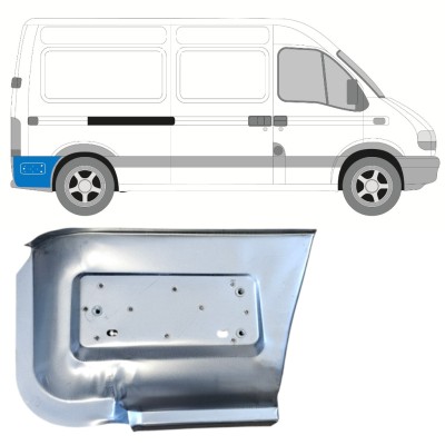 Reparaturblech unterer Teil des hinteren Kotflügels hinter dem Rad für Renault Master 1998-2010 / Rechts 14877