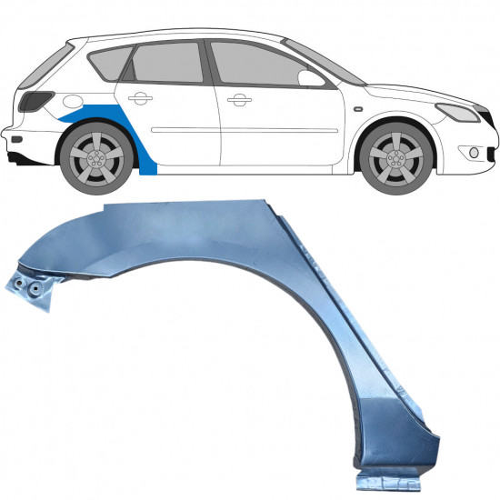 MAZDA 3 BK 2003-2009 5D RADLAUF REPARATURBLECH / RECHTS