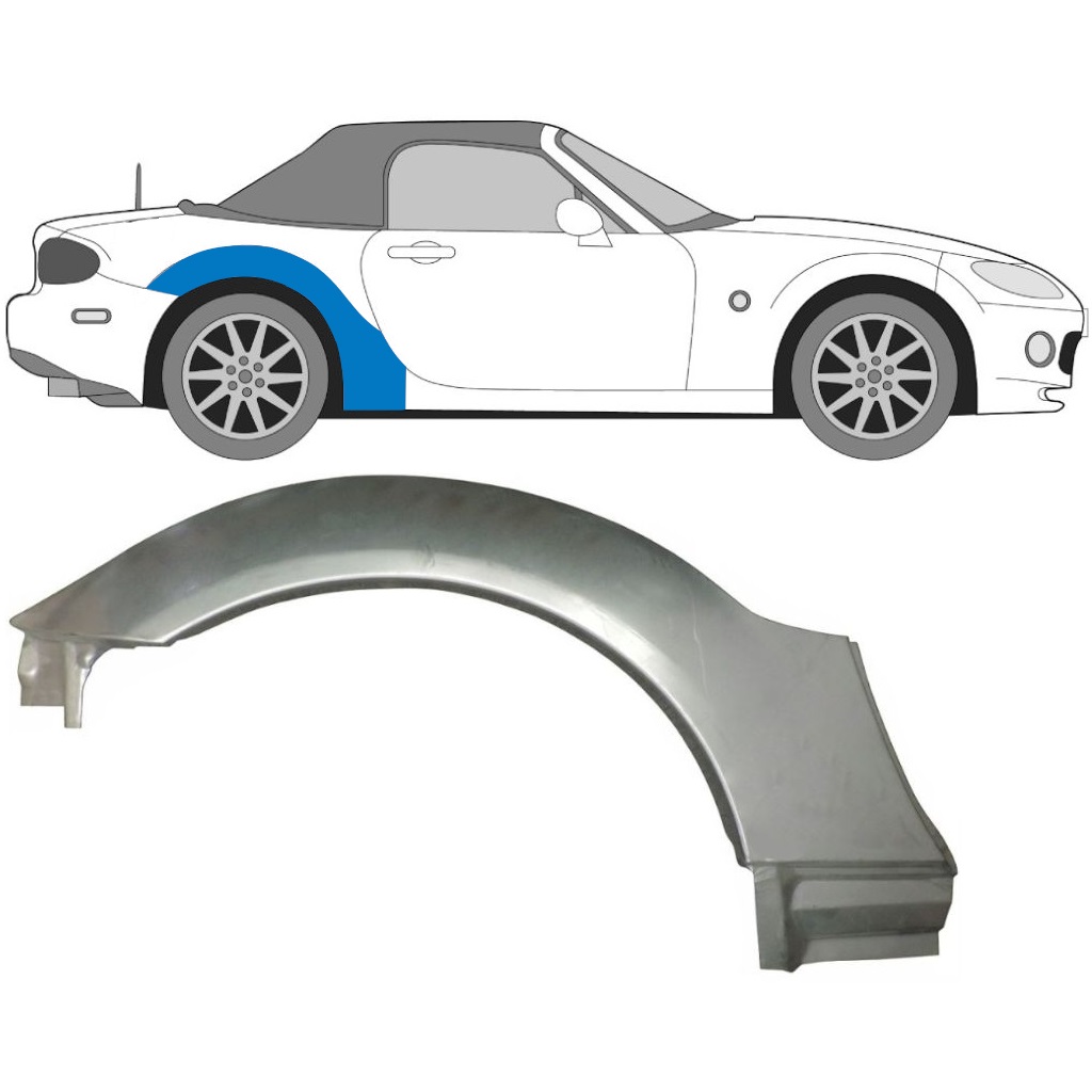 MAZDA MX-5 2005-2014 RADLAUF REPARATURBLECH / RECHTS