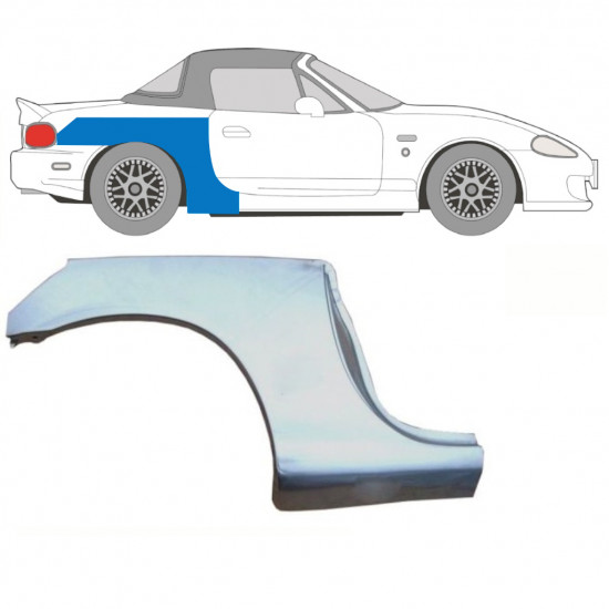 MAZDA MX-5 1998-2005 NB RADLAUF REPARATURBLECH ERWEITERTE VERSION/ RECHTS