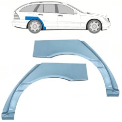 Reparaturblech Kotflügel hinten für Mercedes C-Class W203 2000-2007 / Links+Rechts / COMBI / Satz 9100