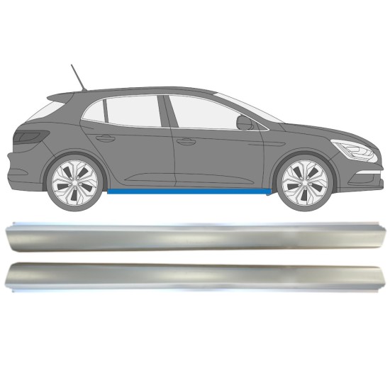 Reparaturblech Schweller für Renault Megane 2016- / Links+Rechts / Satz 15009 Reparaturblech Schweller für Renault Megane 2016- / Links+Rechts / Satz 15009