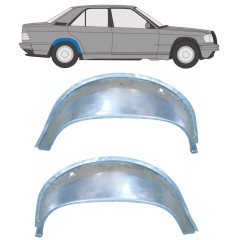 Reparaturblech Innenkotflügel hinten für Mercedes 190 W201 1982-1993 / Links+Rechts / Satz 9837