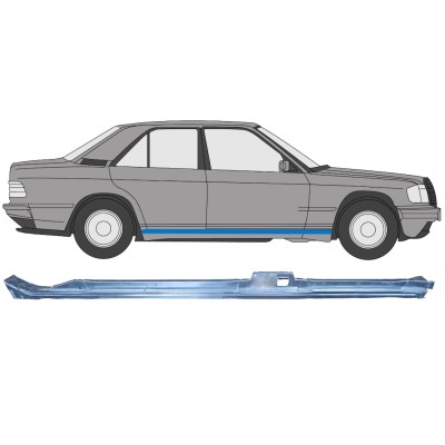 Reparaturblech Schweller für Mercedes 190 W201 1982-1993 / Rechts 15127