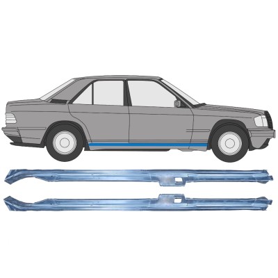 Reparaturblech oberer Teil Schweller für Mercedes 190 W201 1982-1993 / Links+Rechts / Satz 16294