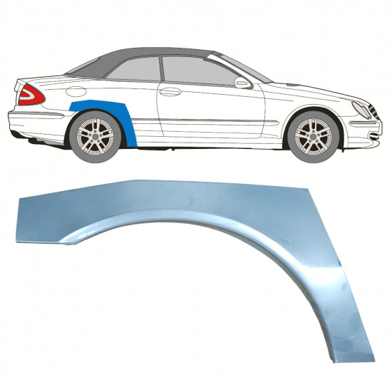 MERCEDES CLK A209 CABRIO 2003-2009 RADLAUF REPARATURBLECH / RECHTS