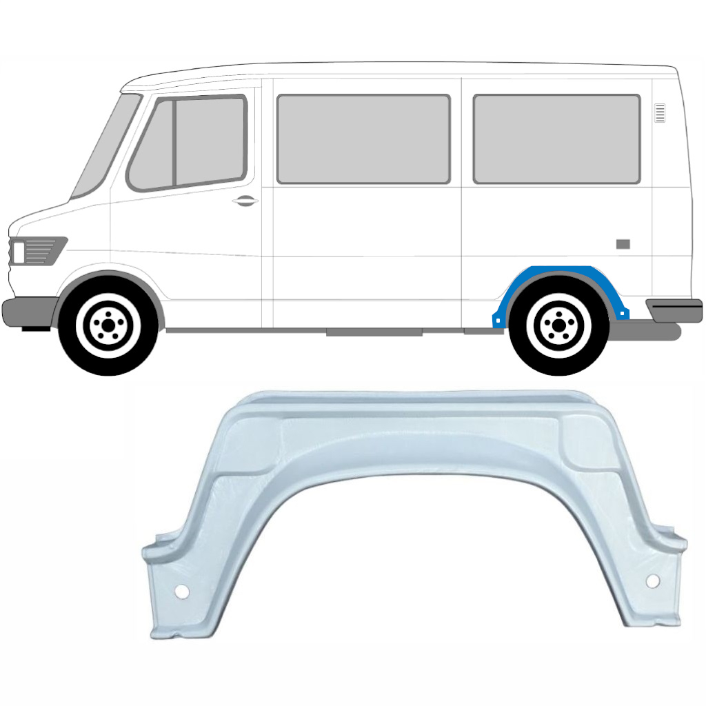 MERCEDES T1 1977-1996 INNEN RADLAUF REPARATURBLECH / LINKS