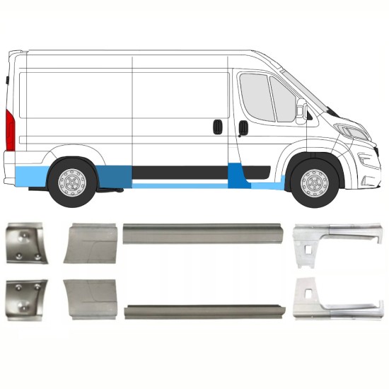 Reparaturblech-Set für Opel Movano 2021-2026 / Links+Rechts 16444